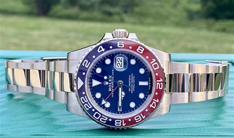 rolex gmt master 2 pepsi oro bianco|rolex gmt pepsi bezel.